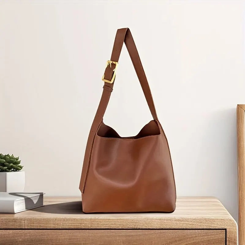 All-Match Women Shoulder Bag Solid Fashion Handbag Crossbody Bag Women'S Minimalist PU Leather Bag for Work