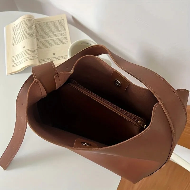 All-Match Women Shoulder Bag Solid Fashion Handbag Crossbody Bag Women'S Minimalist PU Leather Bag for Work