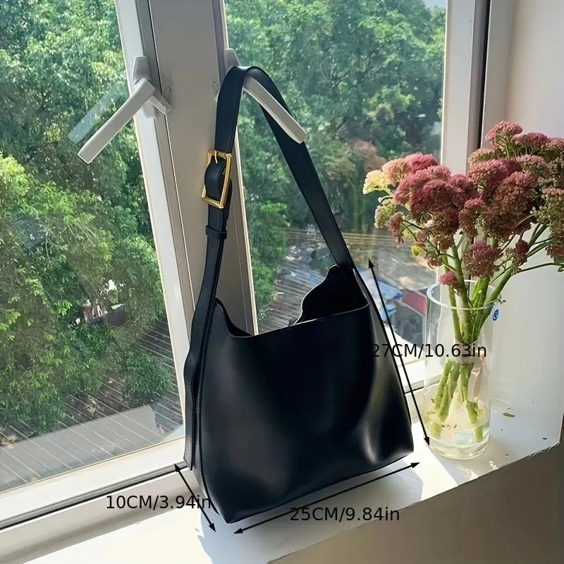 All-Match Women Shoulder Bag Solid Fashion Handbag Crossbody Bag Women'S Minimalist PU Leather Bag for Work