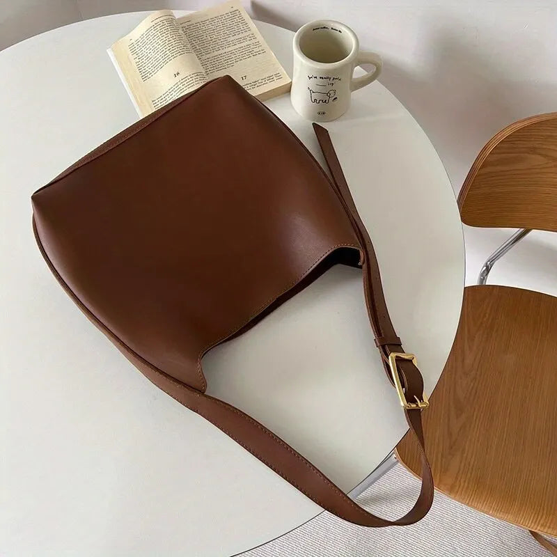 All-Match Women Shoulder Bag Solid Fashion Handbag Crossbody Bag Women'S Minimalist PU Leather Bag for Work