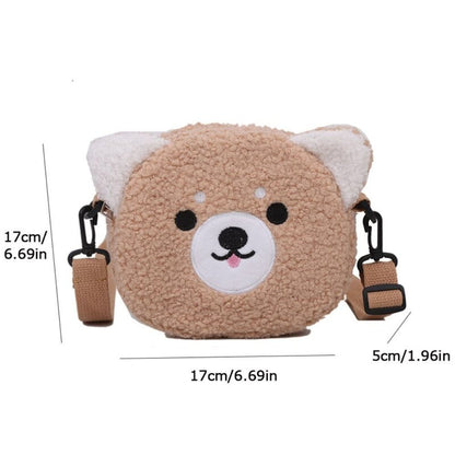 New Plush Girls Kawaii Crossbody Bag Cartoon Shoulder Bag Phone Purse