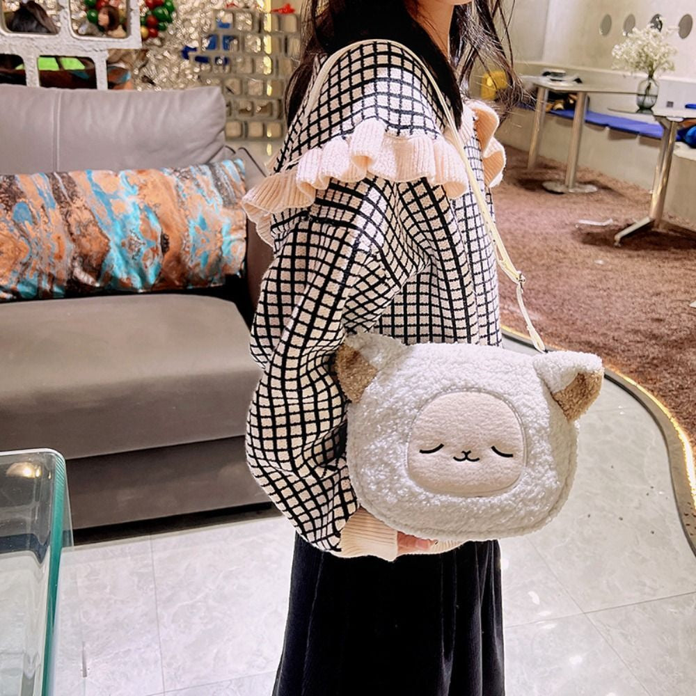 New Plush Girls Kawaii Crossbody Bag Cartoon Shoulder Bag Phone Purse