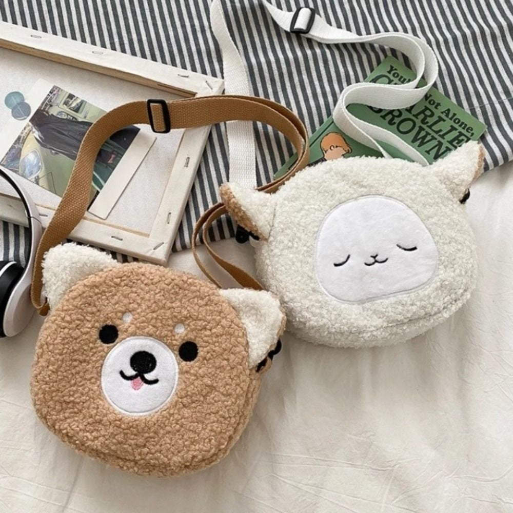 New Plush Girls Kawaii Crossbody Bag Cartoon Shoulder Bag Phone Purse