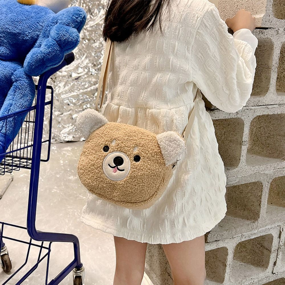 New Plush Girls Kawaii Crossbody Bag Cartoon Shoulder Bag Phone Purse